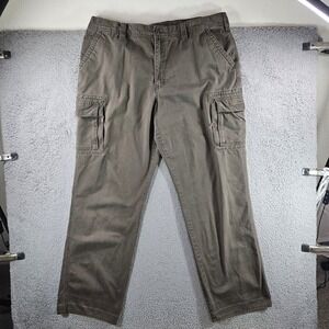RedHead Mens Cargo Pants 42x34 Brown Cotton Twill Straight Leg Utility Trousers